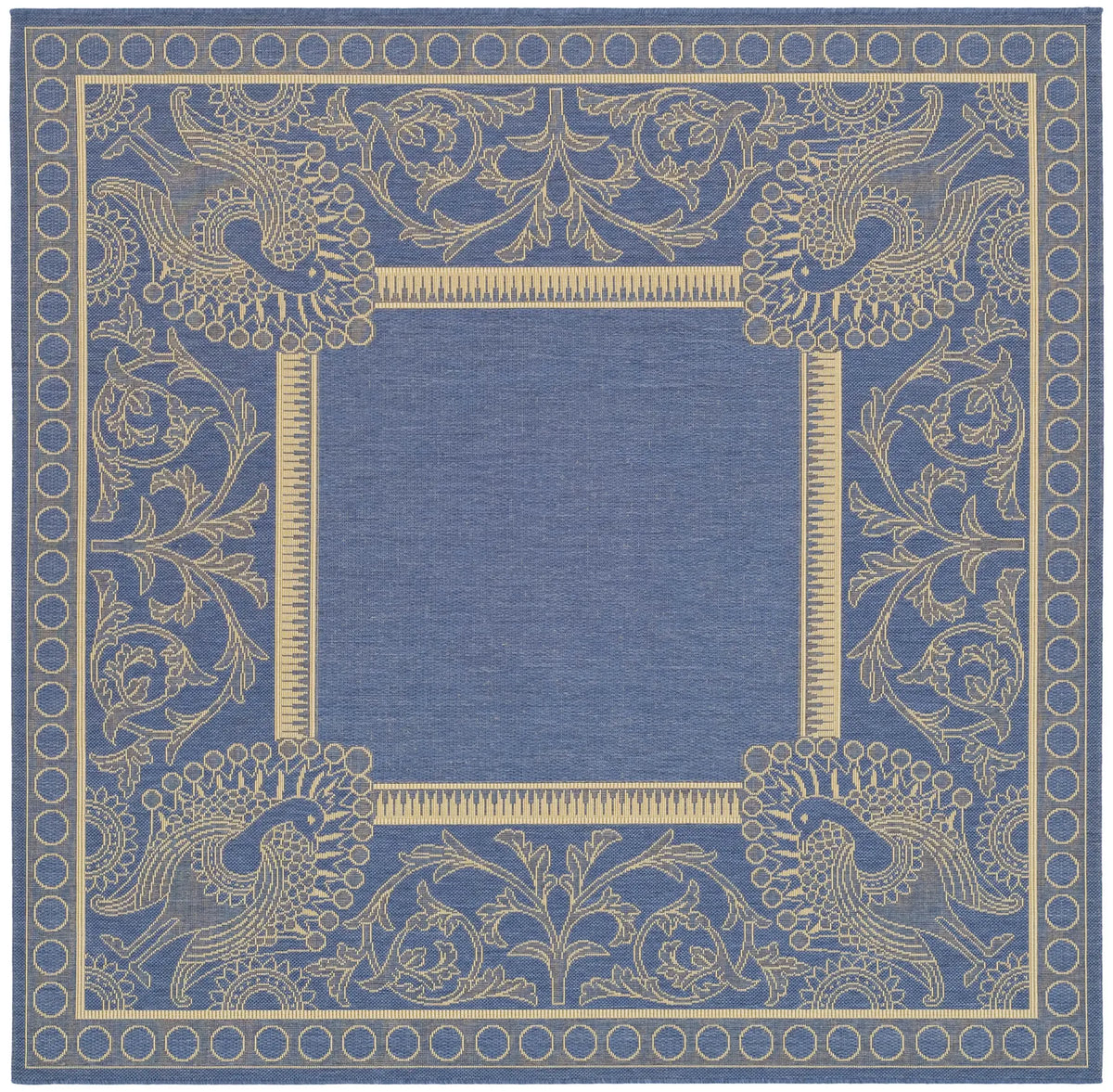 Safavieh Courtyard 6'-7" x 6'-7" Rug in Blue / Natural