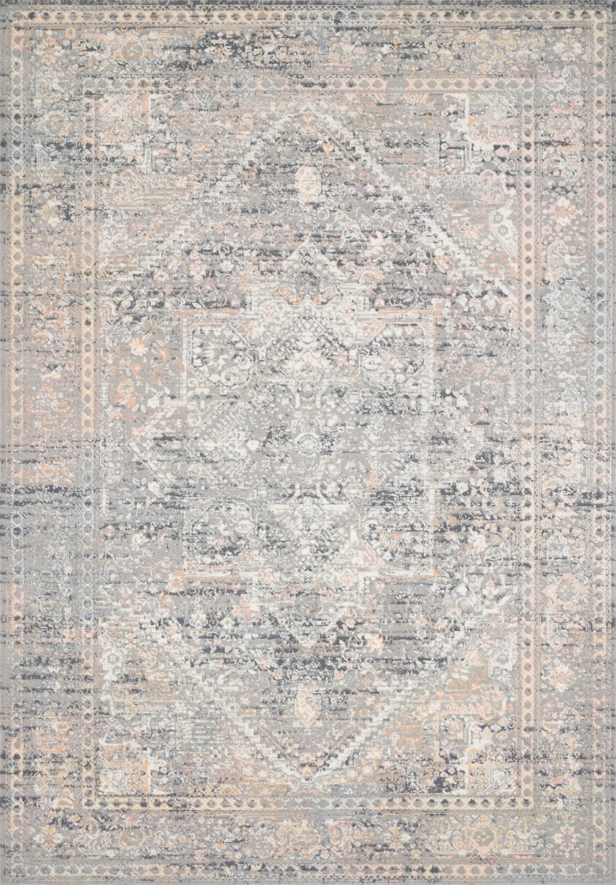 Loloi Lucia Luc-01 Grey / Sunset Rugs - main flat