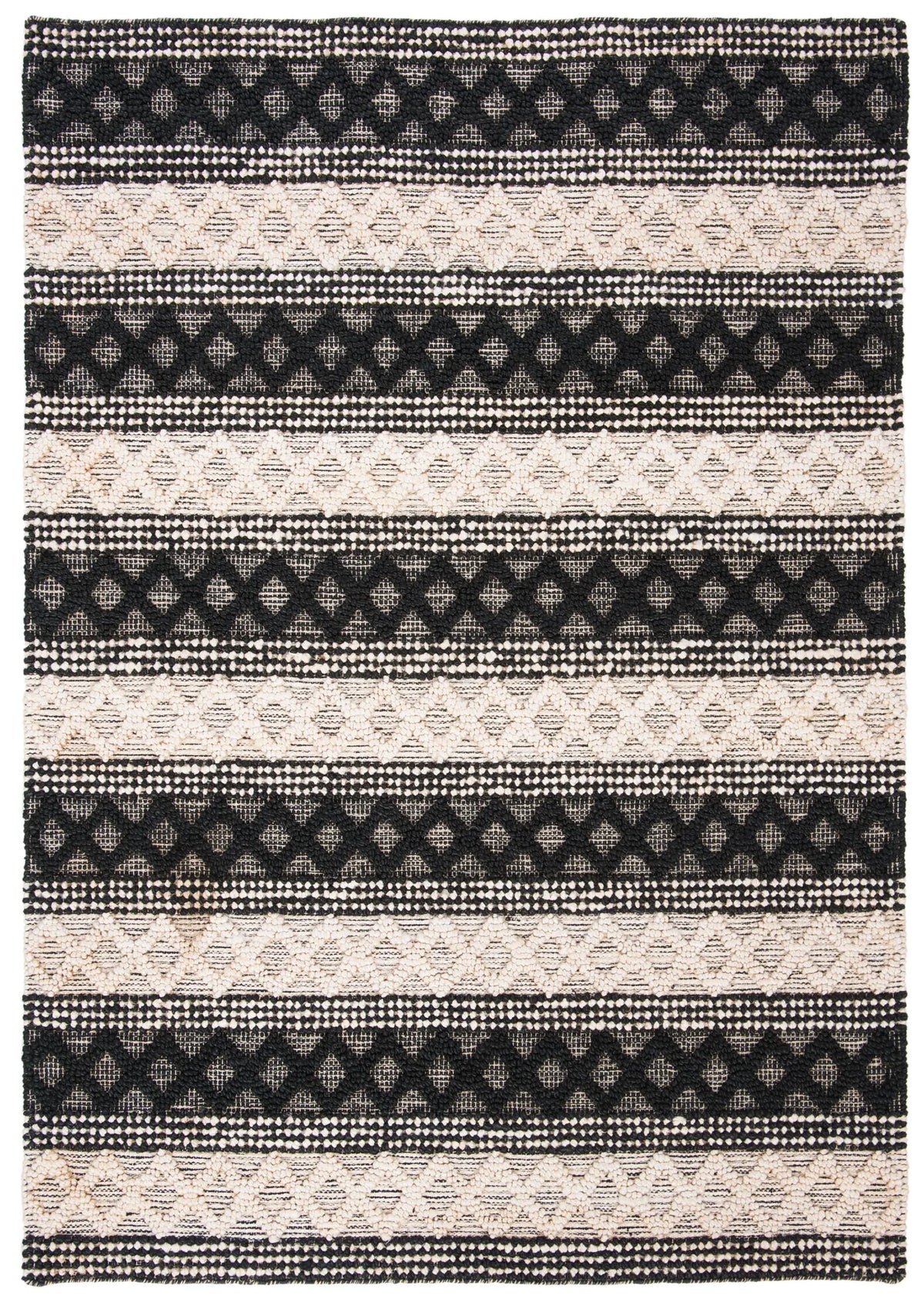 Safavieh Natural Fiber 4'-0" x 6'-0" Rug in Black / Ivory