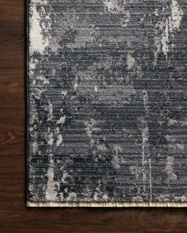 Loloi Samra Sam-06 Charcoal/Silver Rugs - corner on wood