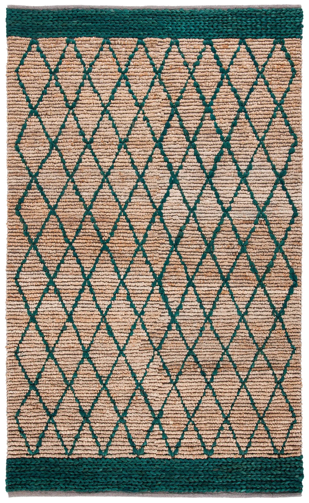 Safavieh Natural Fiber 4'-0" x 6'-0" Rug in Natural / Dark Green