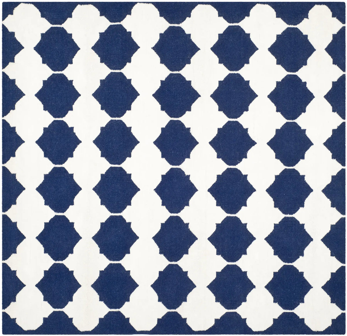 Safavieh Dhurries 7'-0" x 7'-0" Rug in Navy / Ivory