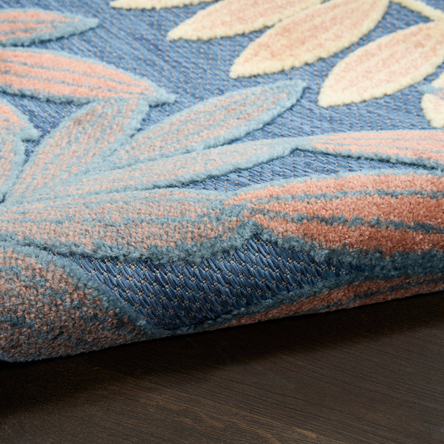 Nourison Aloha ALH18 Machine Made Blue, Rose Rug