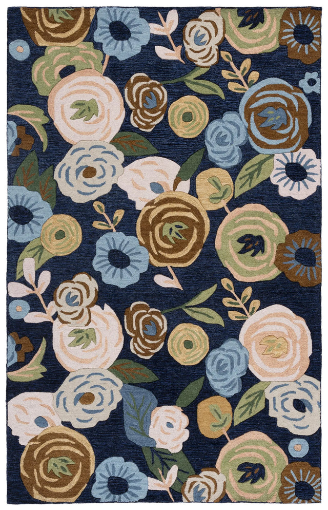 Safavieh Jardin 4'-0" x 6'-0" Rug in Navy / Light Blue