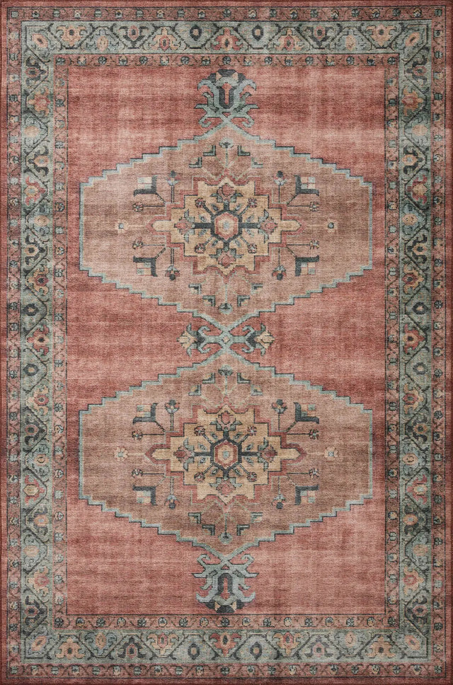 Loloi Heidi Hei-05 Spice/Aqua Rugs - main flat