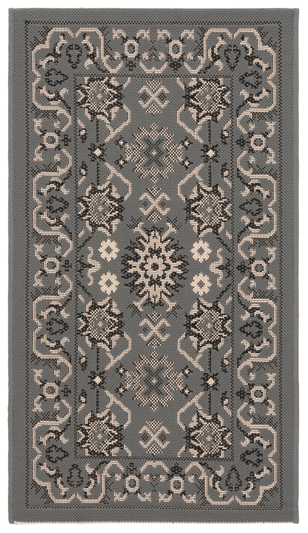 Safavieh Courtyard 2'-0" x 3'-7" Rug in Grey / Cream