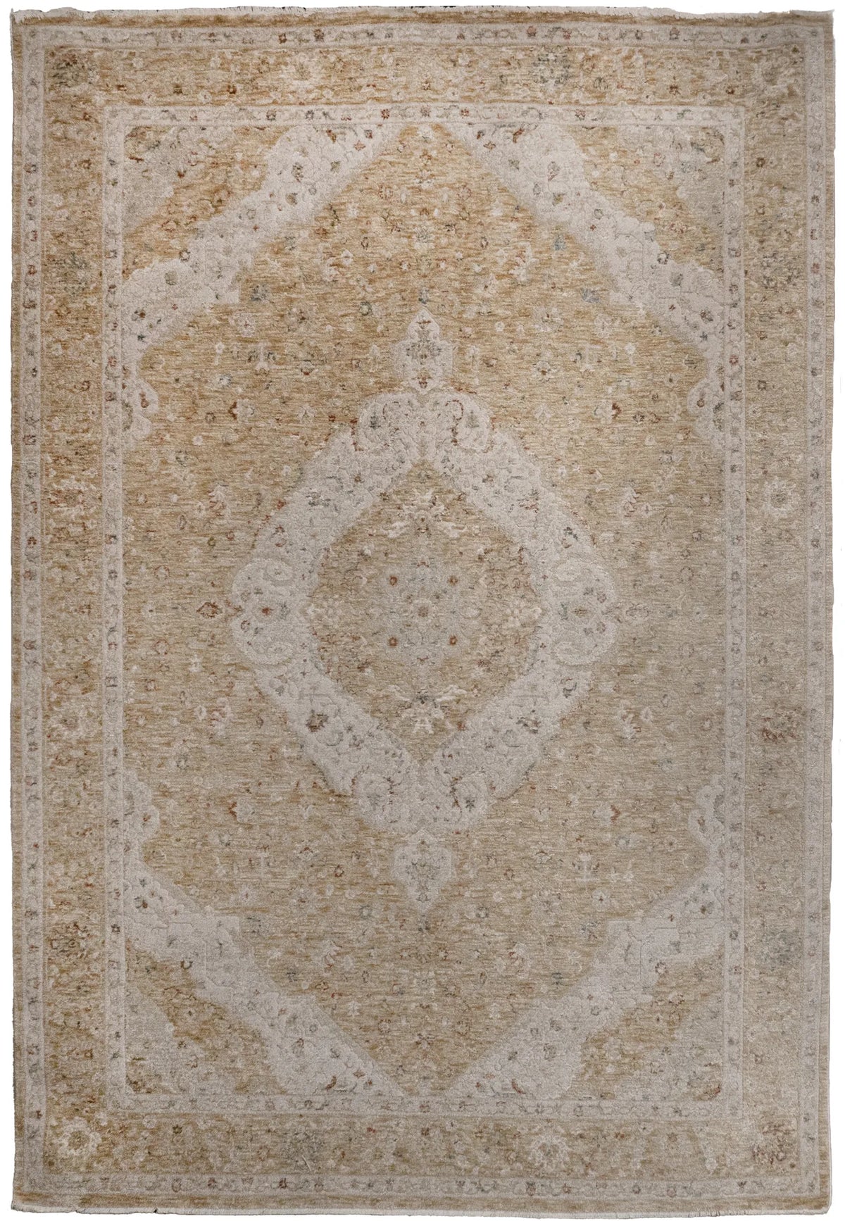 Dynamic Rugs Hudson 1479 Power Loomed Traditional Gold/Cream Rug - Rectangular