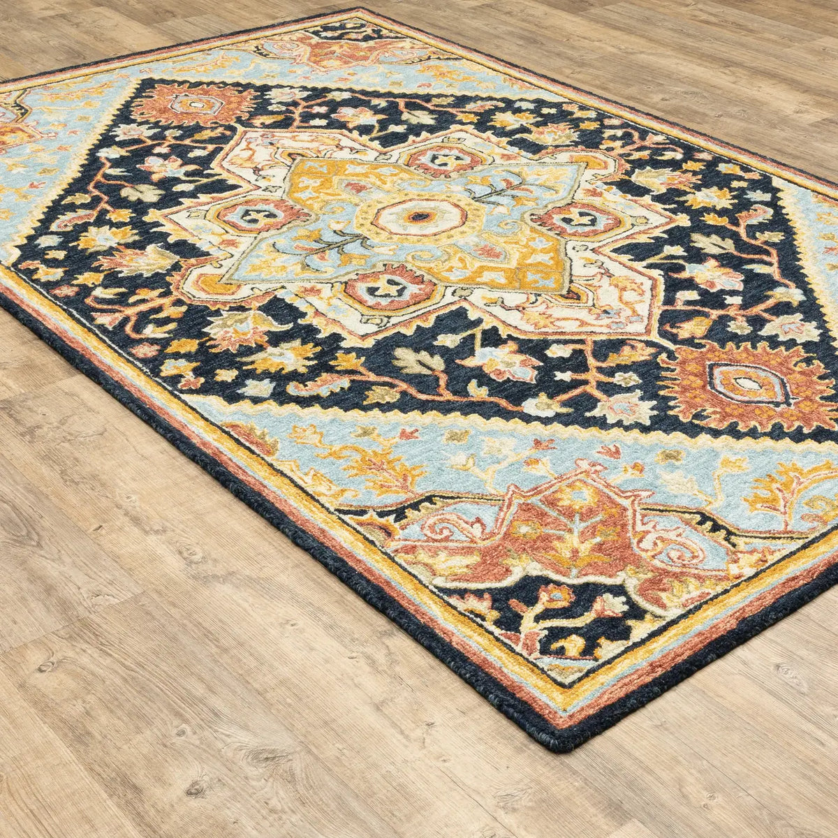 Oriental Weavers Sphinx Alfresco 28408 Navy / Rust Rugs - angle detail