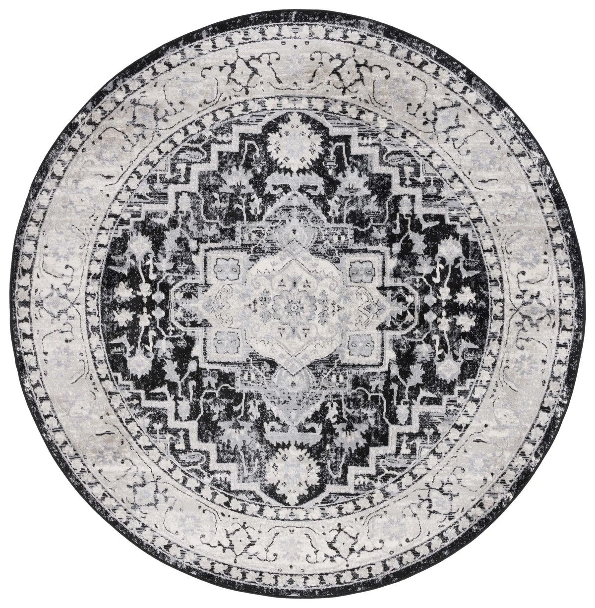Safavieh Brentwood 6'-7" x 6'-7" Rug in Black / Grey