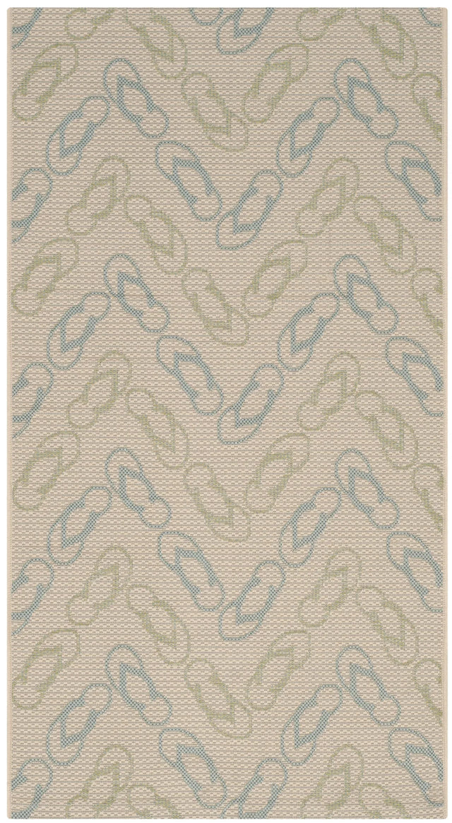 Safavieh Courtyard 2'-7" x 5'-0" Rug in Beige / Aqua