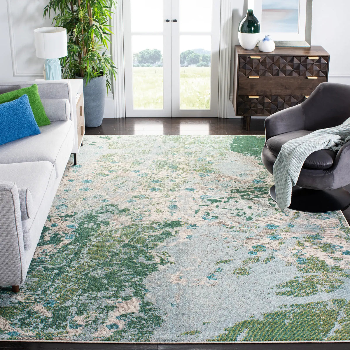 Safavieh Madison 10'-0" x 14'-0" Rug in Green / Blue