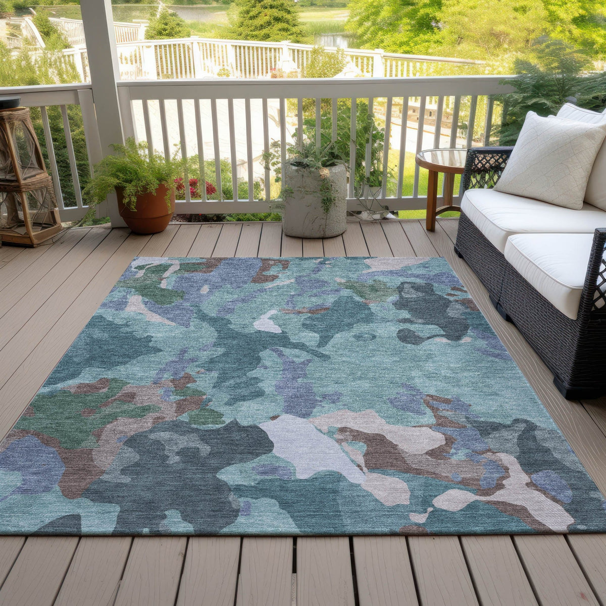 Addison Chantille ACN2161 Modern Machine Made Transitional Teal Rug