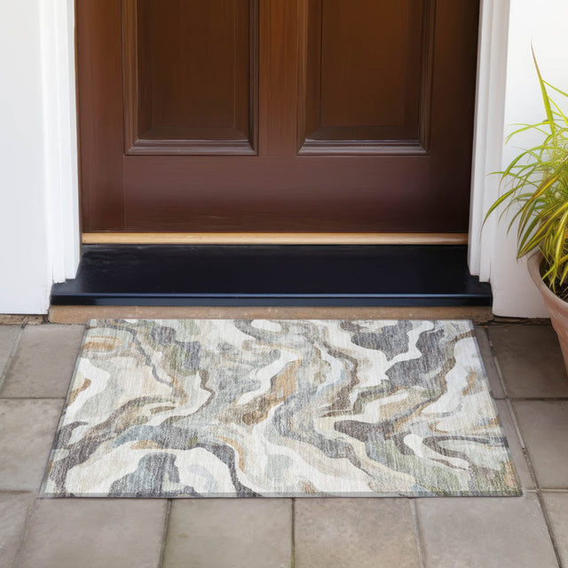 Addison Chantille ACN2162 Modern Machine Made Transitional Khaki Rug