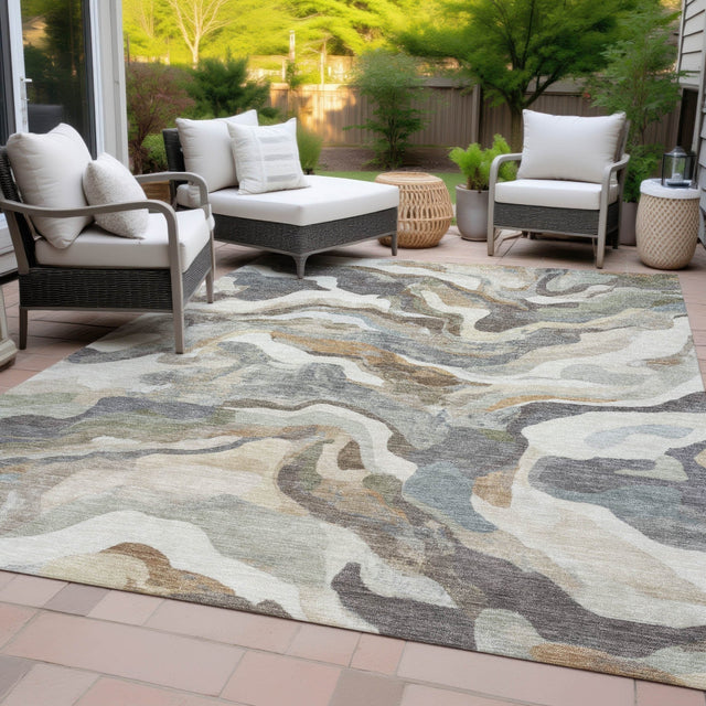 Addison Chantille ACN2162 Modern Machine Made Transitional Khaki Rug