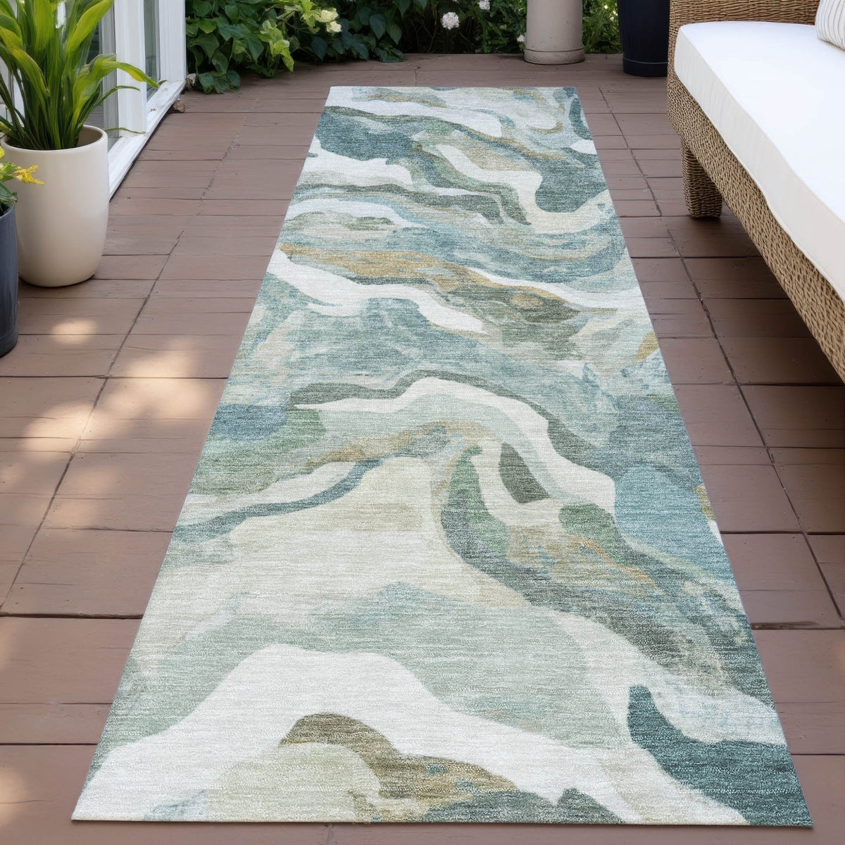 Addison Chantille ACN2162 Modern Machine Made Transitional Teal Rug