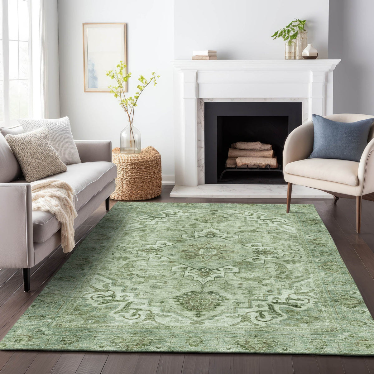 Addison Chantille ACN2164 Global Machine Made Traditional Aloe Rug
