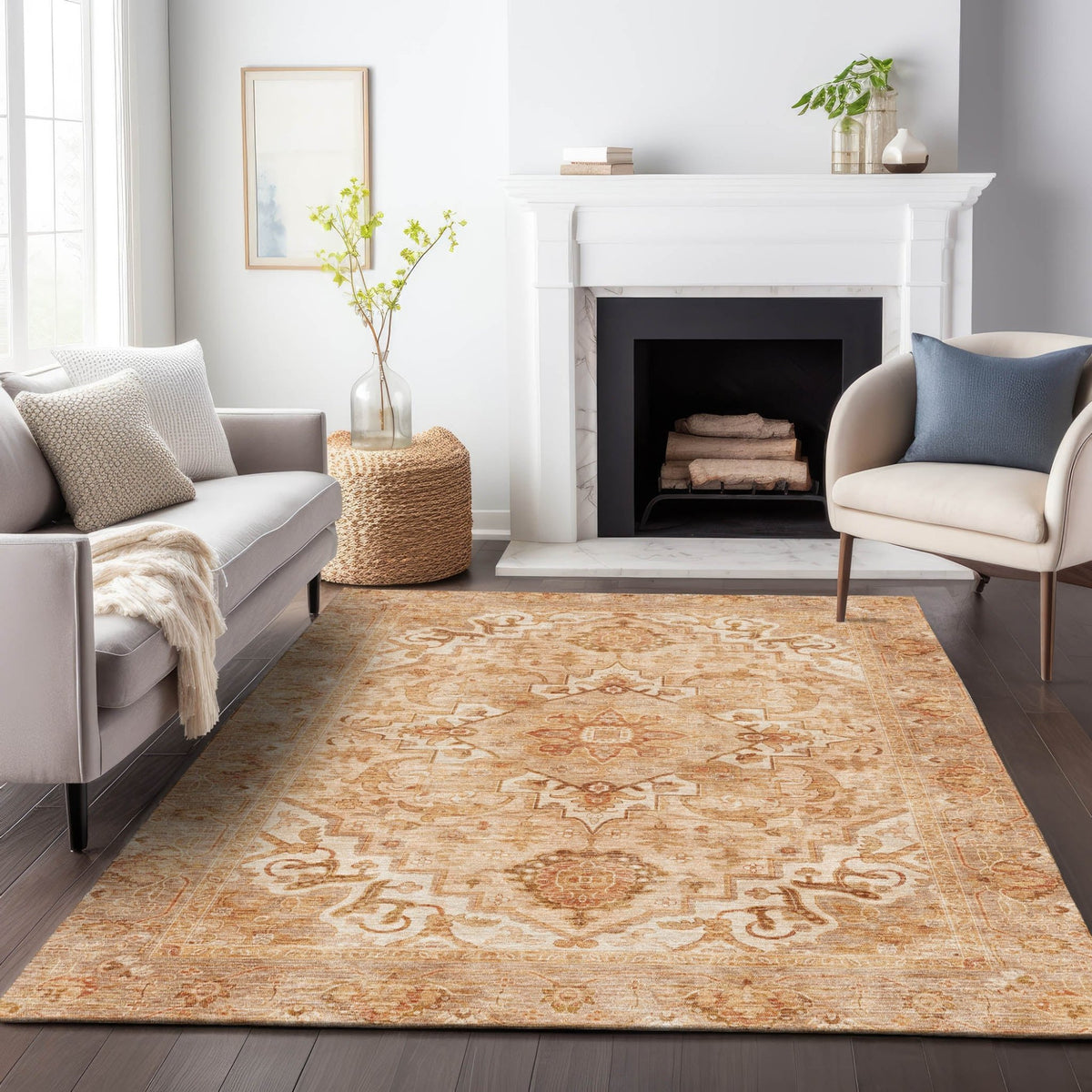 Addison Chantille ACN2164 Global Machine Made Traditional Copper Rug