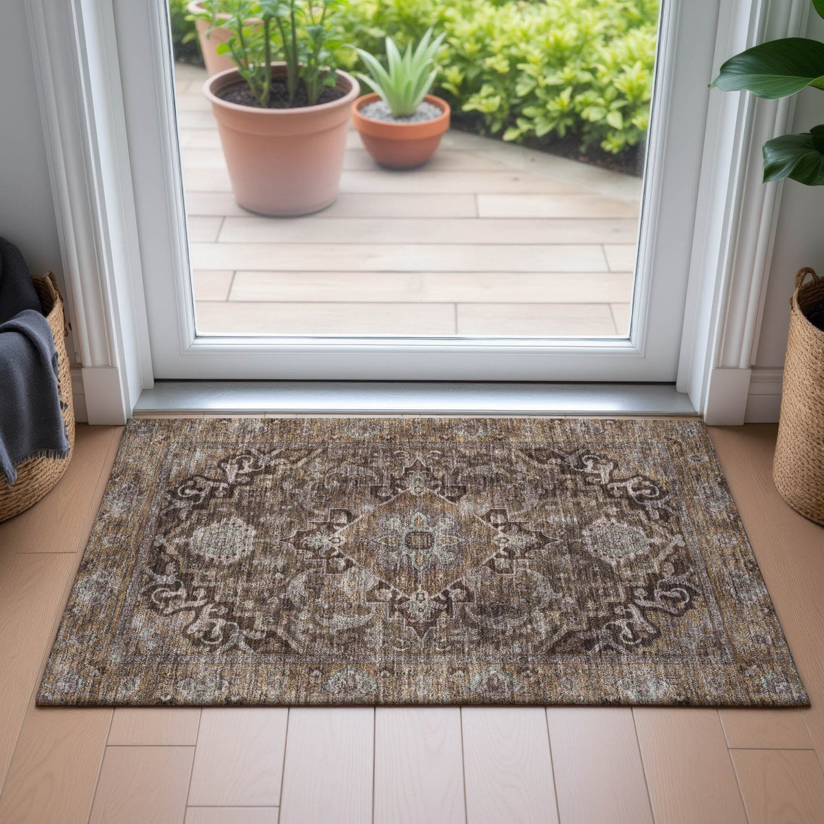 Addison Chantille ACN2165 Global Machine Made Traditional Brown Rug