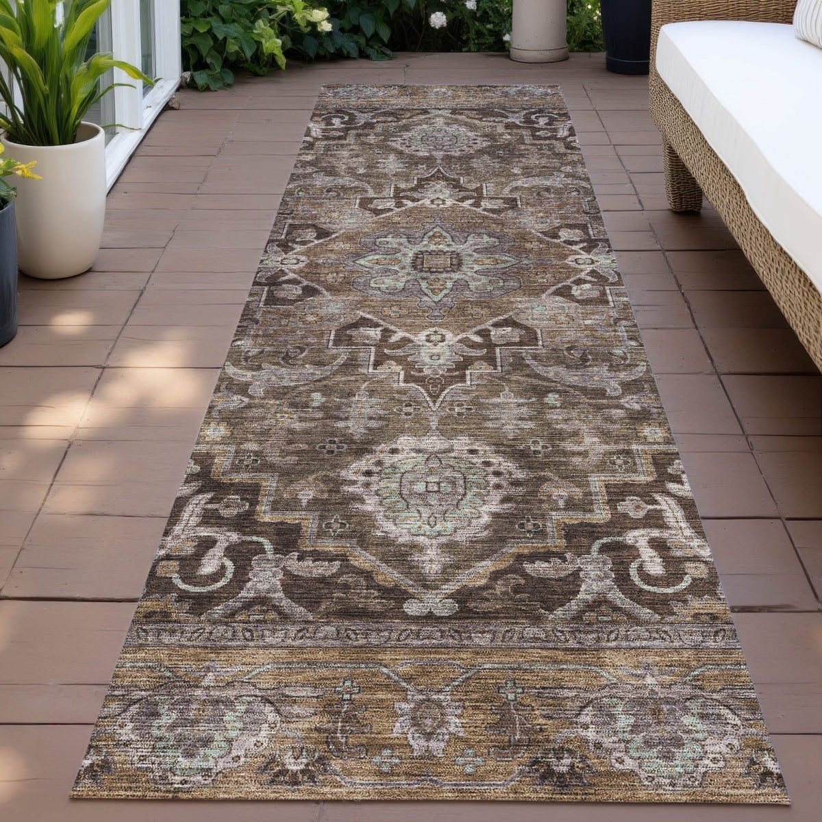 Addison Chantille ACN2165 Global Machine Made Traditional Brown Rug