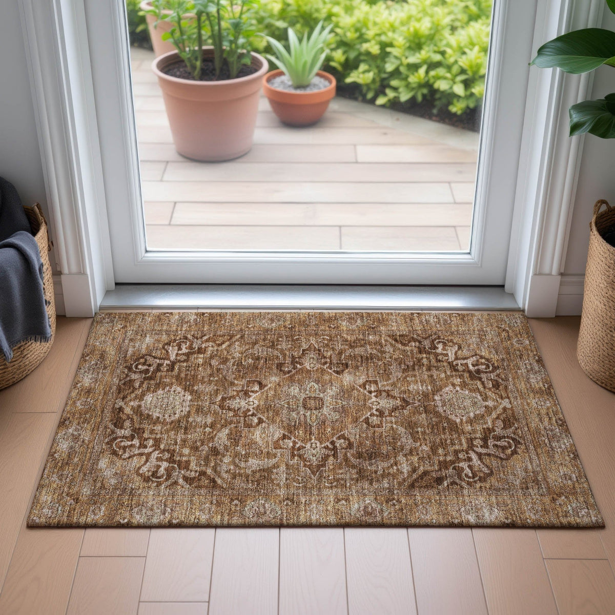 Addison Chantille ACN2165 Global Machine Made Traditional Terracotta Rug