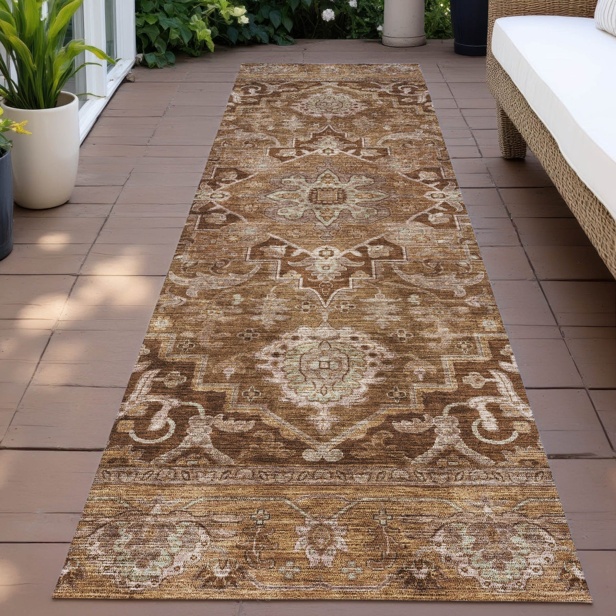 Addison Chantille ACN2165 Global Machine Made Traditional Terracotta Rug