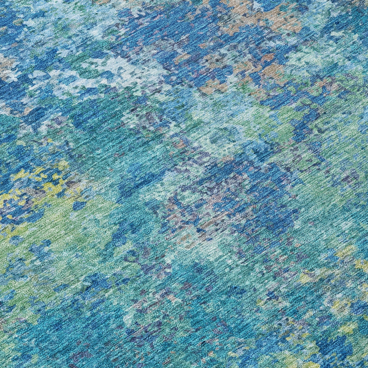 Addison Chantille ACN2166 Abstract Machine Made Transitional Blue Rug