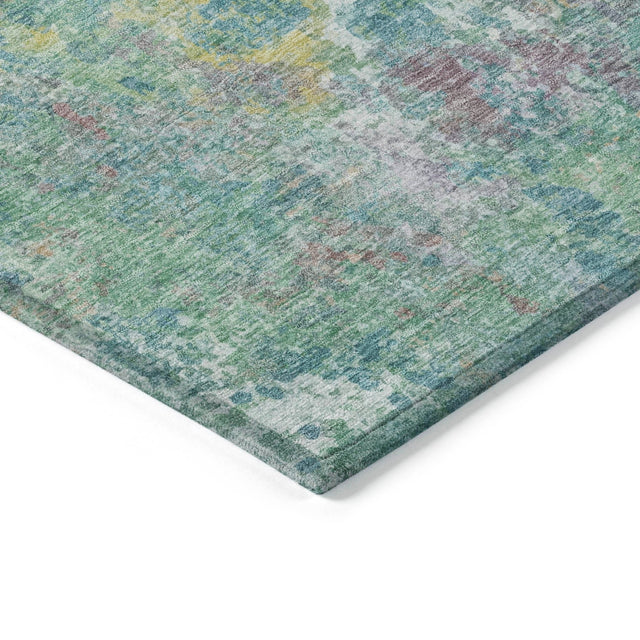 Addison Chantille ACN2166 Abstract Machine Made Transitional Teal Rug