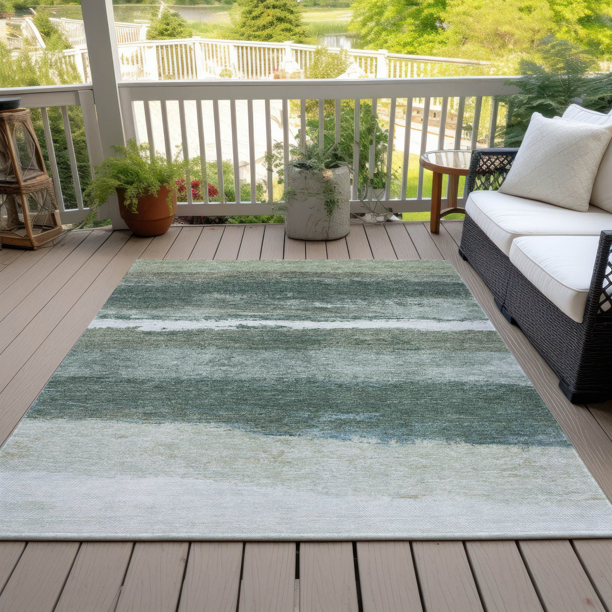 Addison Chantille ACN2169 Stripes Machine Made Transitional Aloe Rug