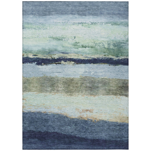 Addison Chantille ACN2169 Stripes Machine Made Transitional Denim Rug
