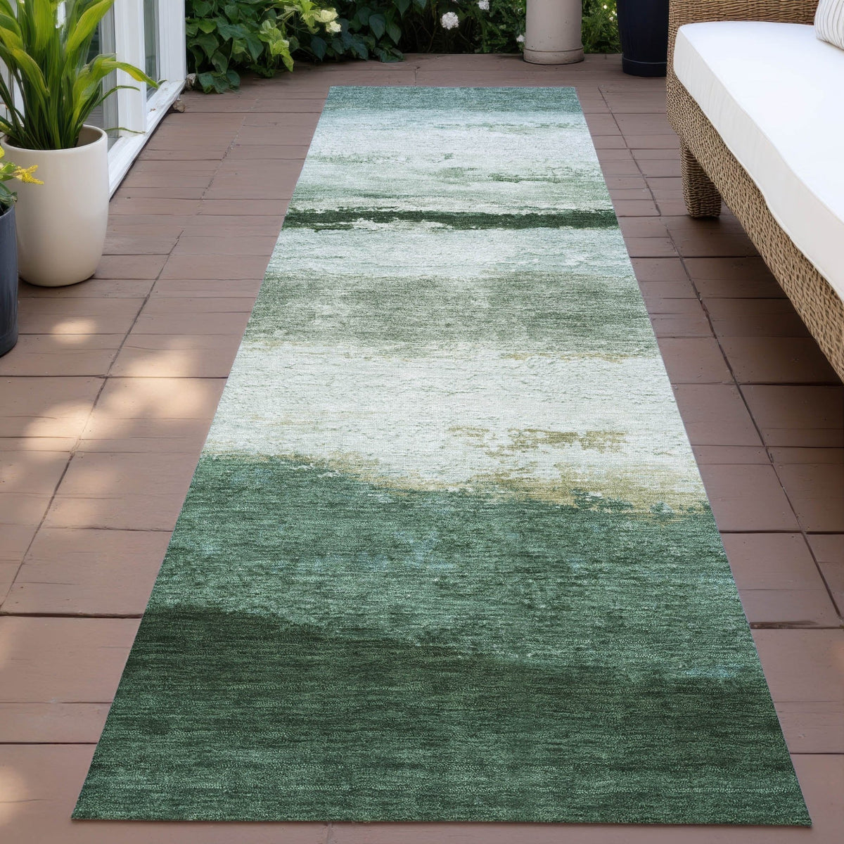 Addison Chantille ACN2169 Stripes Machine Made Transitional Fern Rug