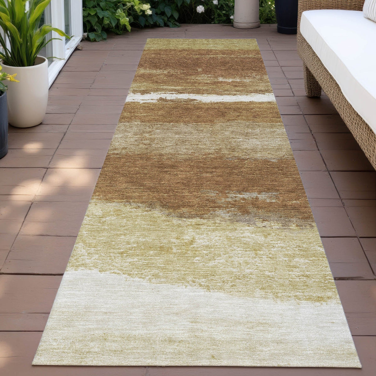 Addison Chantille ACN2169 Stripes Machine Made Transitional Paprika Rug