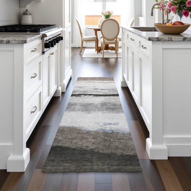 Addison Chantille ACN2169 Stripes Machine Made Transitional Taupe Rug
