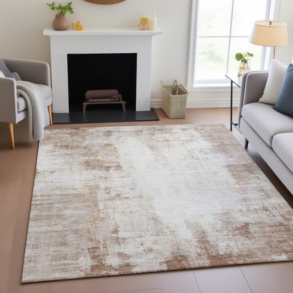 Addison Chantille ACN2171 Modern Machine Made Transitional Beige Rug