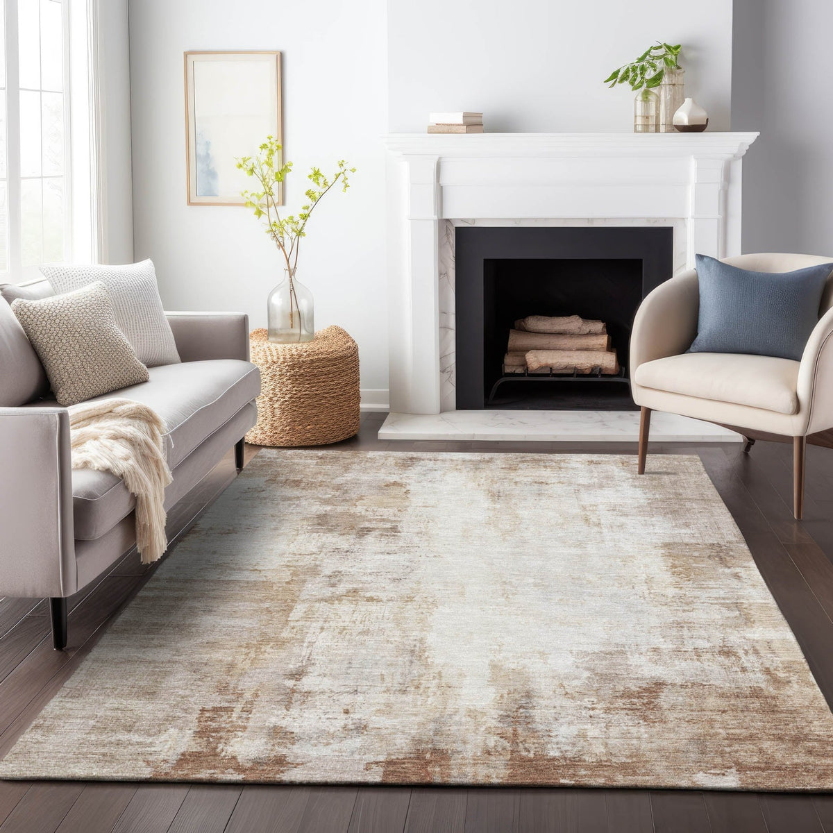 Addison Chantille ACN2171 Modern Machine Made Transitional Beige Rug