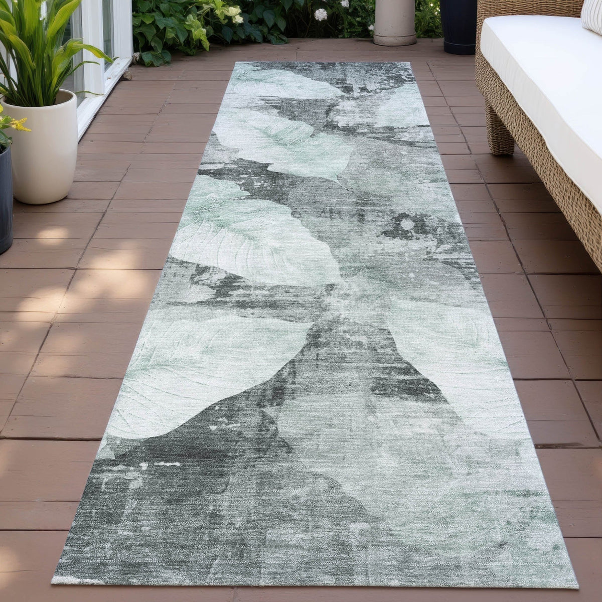 Addison Chantille ACN2172 Floral Machine Made Transitional Teal Rug