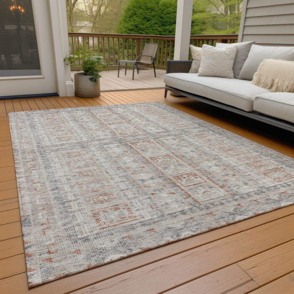 Addison Chantille ACN2173 Stripes Machine Made Transitional Beige Rug