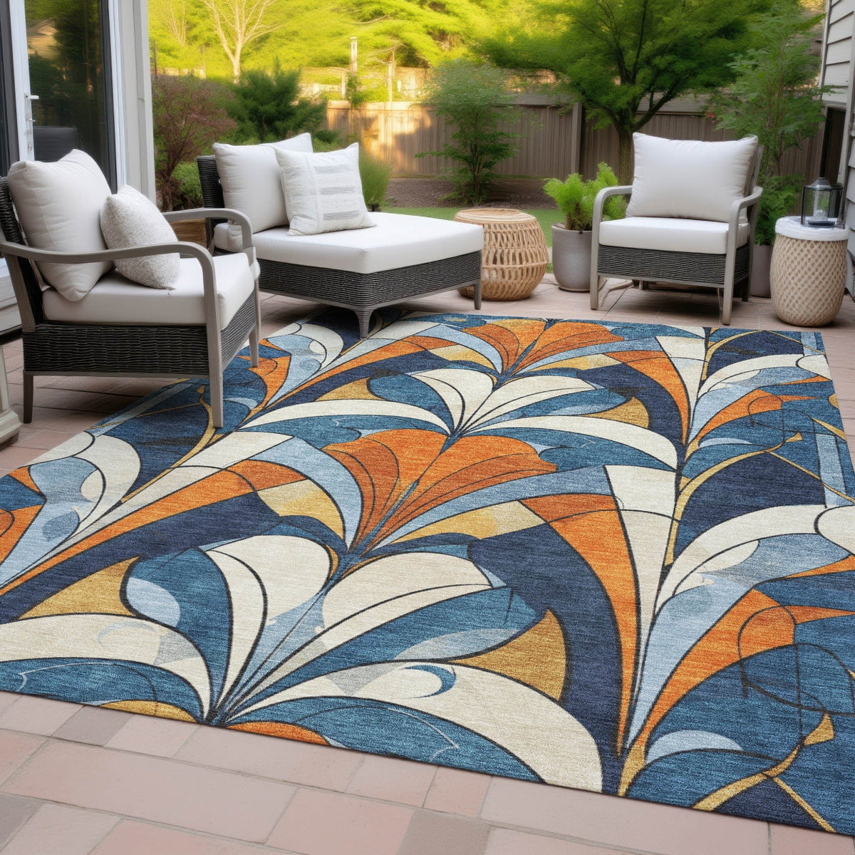 Addison Chantille ACN2174 Modern Machine Made Transitional Blue Rug