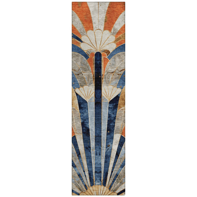 Addison Chantille ACN2177 Geometric Machine Made Transitional Navy Rug