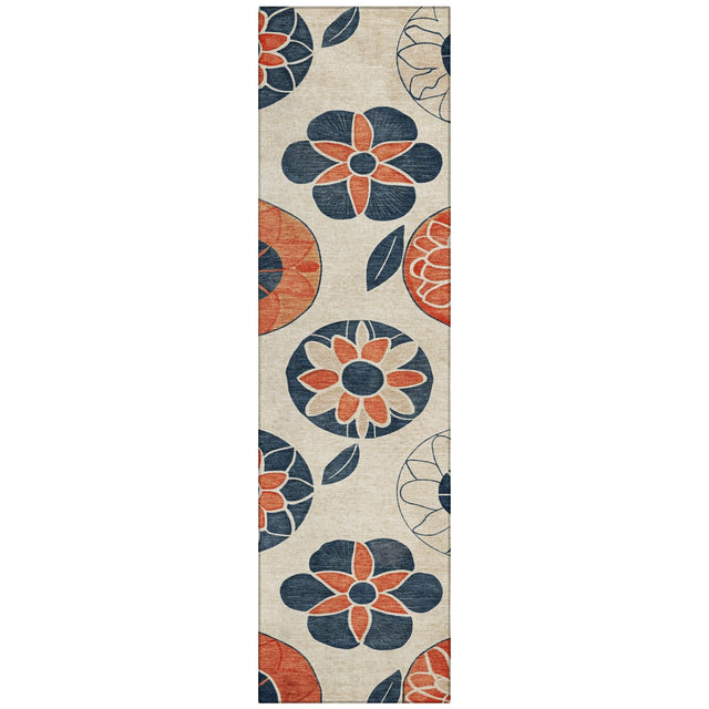 Addison Chantille ACN2179 Floral Machine Made Transitional Beige Rug