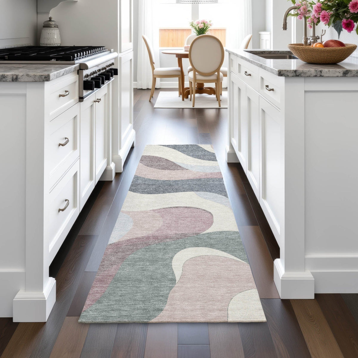 Addison Chantille ACN2186 Swirls Machine Made Transitional Blush Rug
