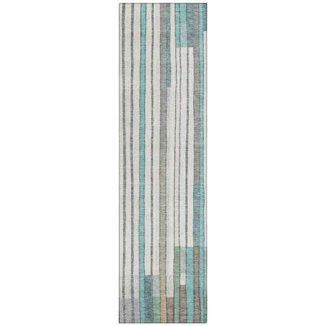 Addison Chantille ACN2189 Geometric Machine Made Transitional Teal Rug