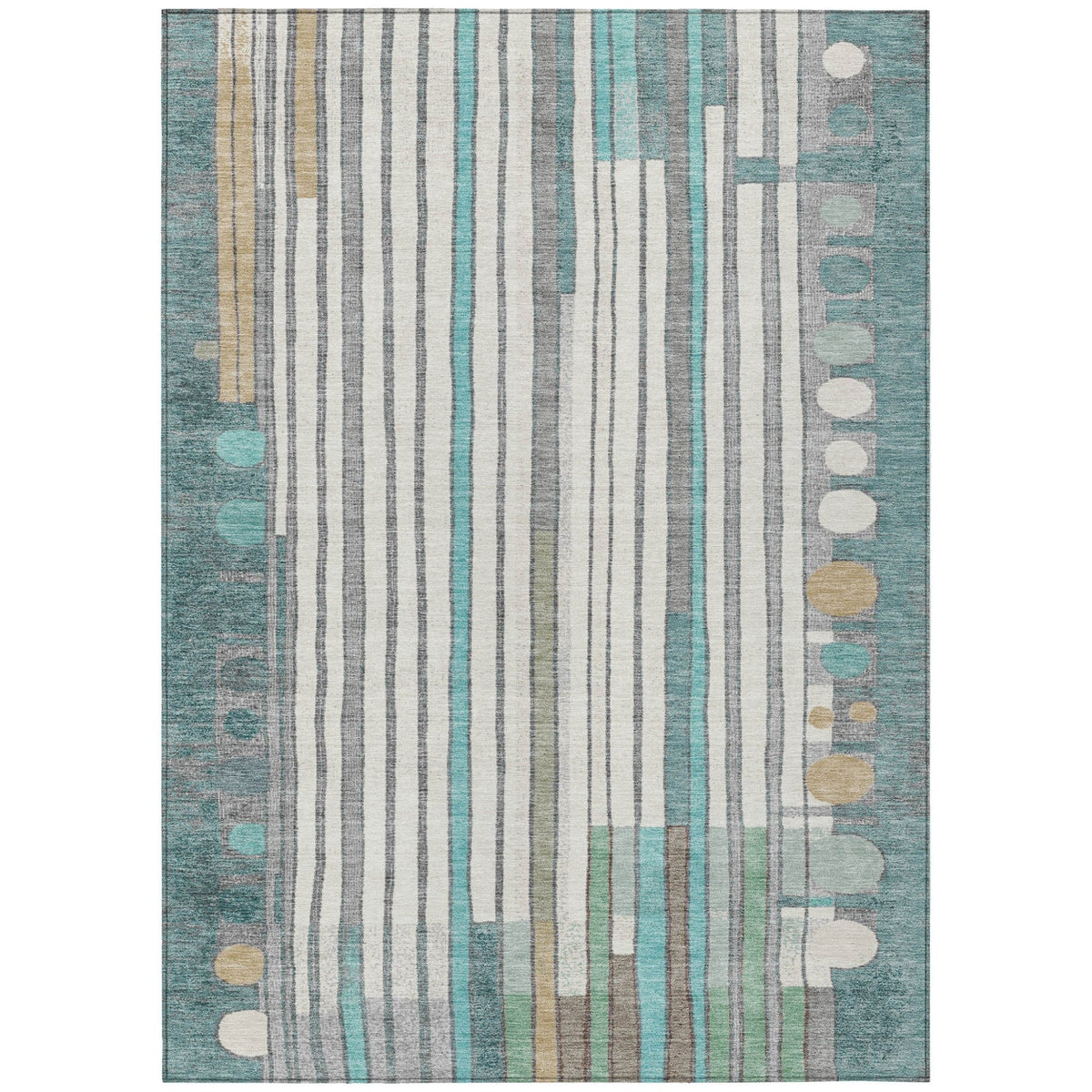Addison Chantille ACN2189 Geometric Machine Made Transitional Teal Rug