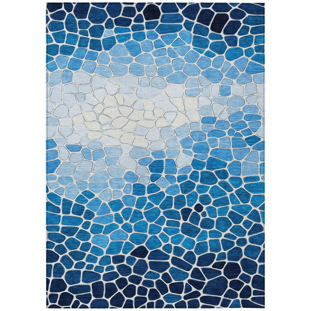 Addison Chantille ACN2190 Geometric Machine Made Transitional Blue Rug