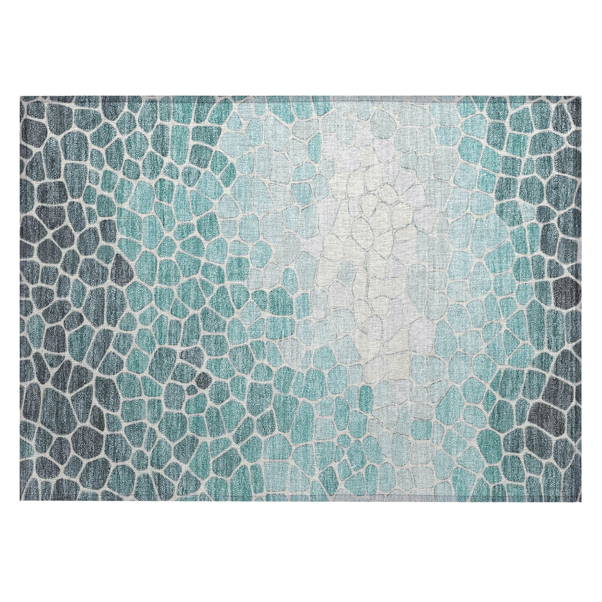 Addison Chantille ACN2190 Geometric Machine Made Transitional Teal Rug