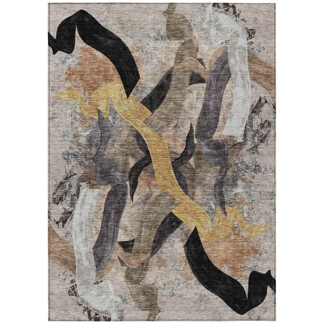 Addison Chantille ACN2191 Abstract Machine Made Transitional Taupe Rug