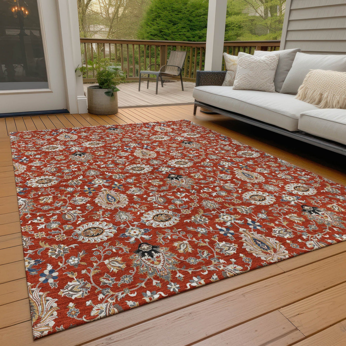 Addison Chantille ACN2192 Global Machine Made Traditional Red Rug