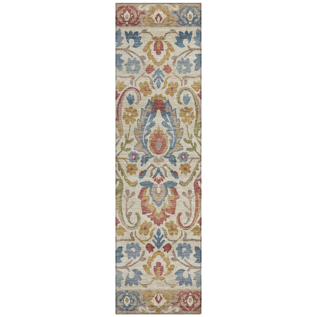 Addison Chantille ACN2193 Floral Machine Made Transitional Beige Rug