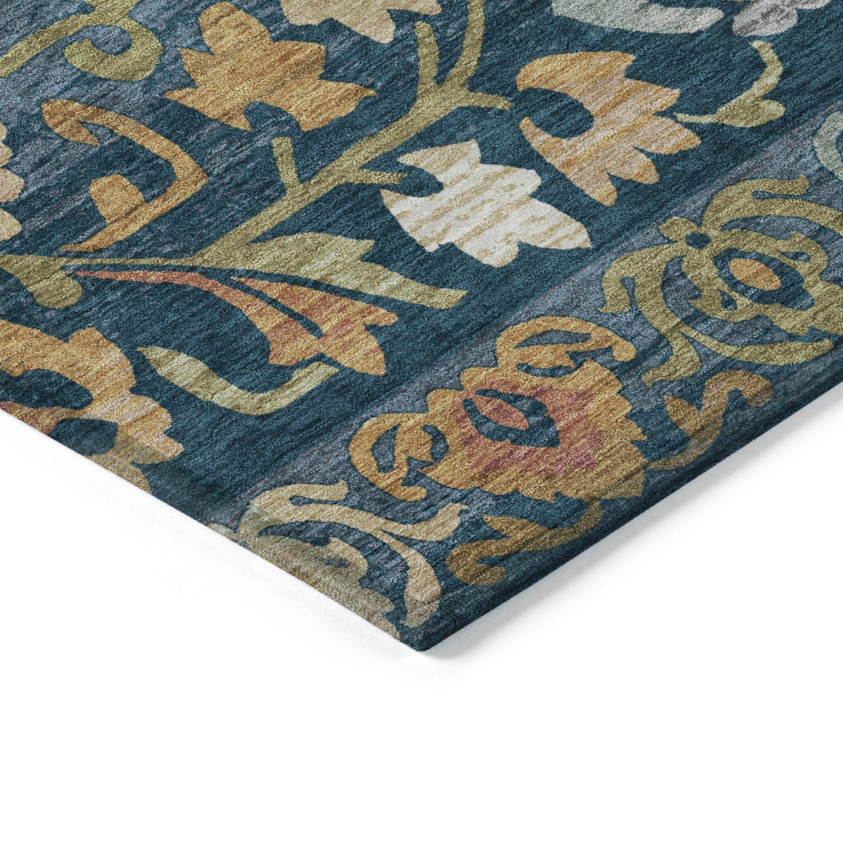 Addison Chantille ACN2193 Floral Machine Made Transitional Navy Rug
