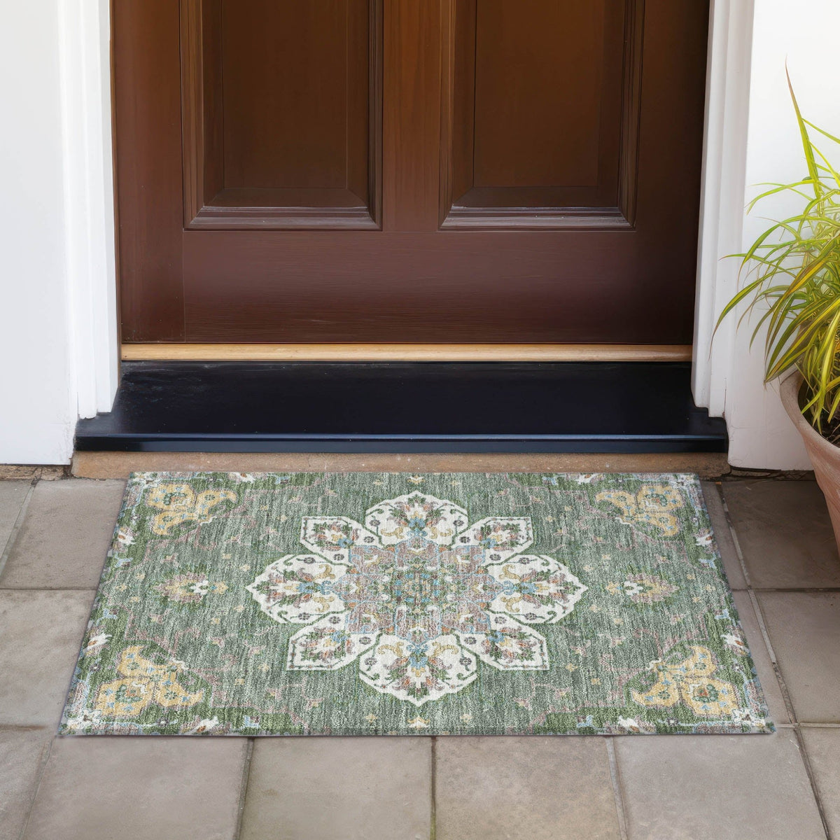 Addison Chantille ACN2194 Global Machine Made Traditional Green Rug