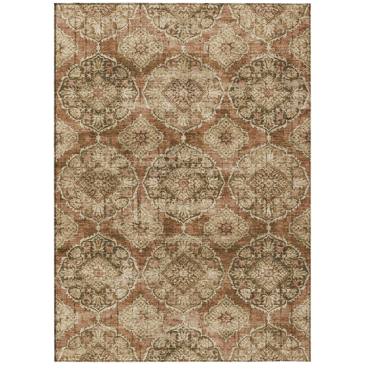 Addison Chantille ACN2196 Panel Machine Made Transitional Paprika Rug